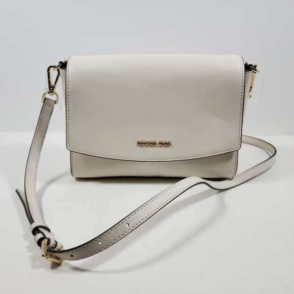 Michael Kors Handbags - Michael Kors Ellis Leather Messenger Flap Crossbody Bag - Cream